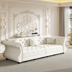 97.6" Oversized Pull Out Sofa Bed, Chesterfield Velvet Sleeper Sofa Couch - Image 7