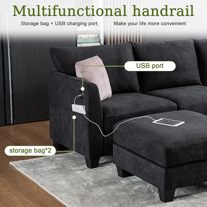 150.4" Large Sectional Couches for Living Room, 8 Seater L Shaped Modular - Image 6