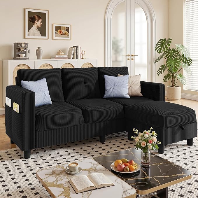 JAMFLY Convertible L-Shaped Sectional Sofa by JAMFLY