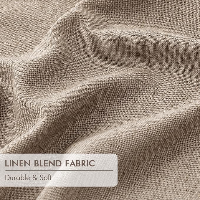 MIULEE Copper Brown Pinch Pleated 100% Blackout Linen Curtains 40x90 Inches | - Image 6