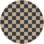 Lahome Checkered Easy Jute Outdoor Patio Area Rug 6ft Round, Washable Black | - Image 8