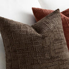MIULEE Chenille Textured Throw Pillow Covers Reddish Brown 18x18 Set of 2 | - Image 3