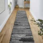 JONATHAN Y Khalil Modern Berber Stripe Black/Cream Runner Rug, Contemporary - Image 4
