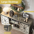 Farmhouse TV Stand for 65/60/55 Inch Tvs, Rustic Entertainment Center - Image 5