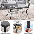VECELO 3 Pieces Living Room Table Sets, Coffee and End Tables - Image 3