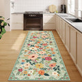 DUKINO 2x6 Runner Rug for Hallway, Washable Kitchen Rugs Non Slip, Floral by DUKINO