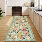 DUKINO 2x6 Runner Rug for Hallway, Washable Kitchen Rugs Non Slip, Floral by DUKINO