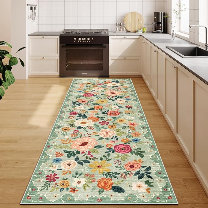 DUKINO 2.6x8 Runner Rug, Washable Runner Rug by DUKINO