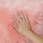 linmopm Faux Fur Rug Sheepskin Shag Fluffy Fuzzy Pink 2x3 ft Small Rugs - Image 4