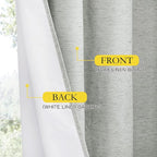 NICETOWN Grey Living Room Completely Shaded Linen Draperies, 2 Pieces, W52 x L72 - Image 6