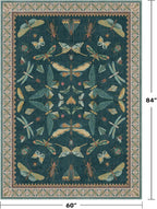 Insect Teal Green 5x7 Area Rug for Living Room - Image 2