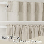 RYB HOME Semi Sheer Curtains for Sliding Glass Door Linen Texture Sheer Curtains - Image 2