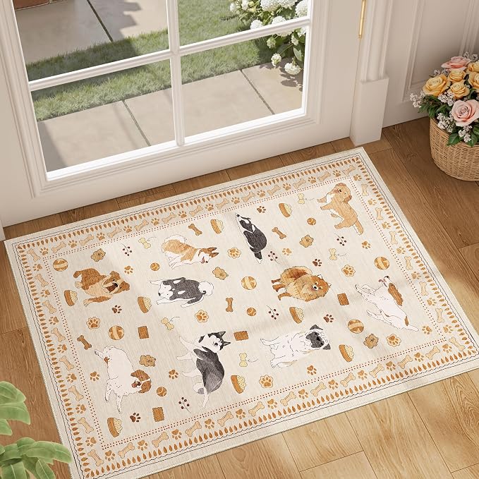 DUKINO 2x3 Bathroom Rugs, Washable Dog Kitchen Rug Non Slip, Stain Resistant by DUKINO