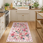 DUKINO 3x4 Area Rug, Floral Washable Rug - Image 6