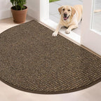 BEQHAUSE Dirt Trapper Door Mat 32" x 48" Half Circle Non Slip Rugs, Absorbent by BEQHAUSE