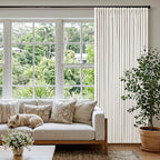 Pinch Pleated Blackout 102 Inch Bedroom Curtains Ivory Linen Dual Layer | - Image 8