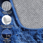 Navy Blue Runner Rugs for Boys Bedroom Living Room, Fluffy 2x6 Area Rug | Soft - Image 3