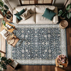 Ashen Area Rug 5x7 for Living Room Bedroom | Low Pile; Non Slip;Machine by WelcometoBabovid