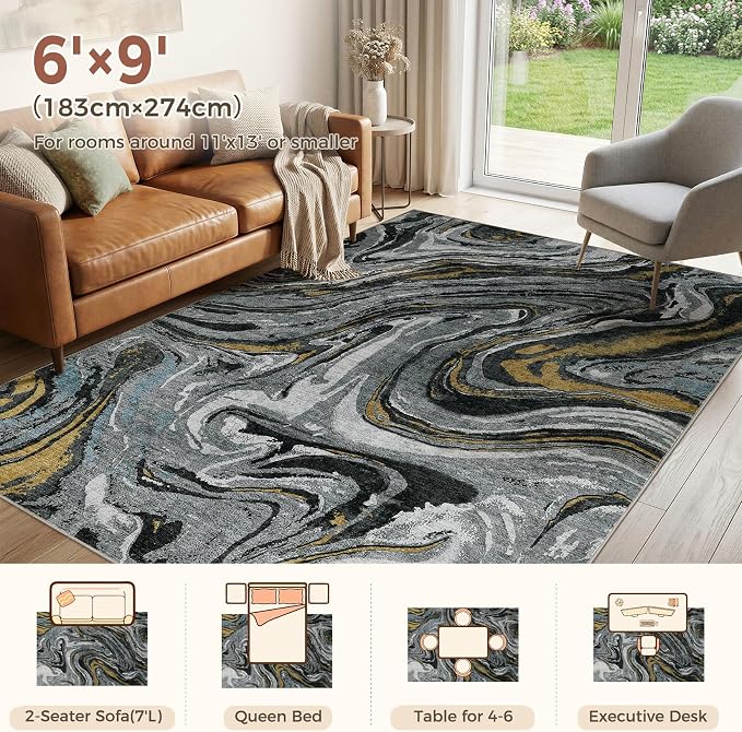 DMOYEST 6x9 Area Rug for Living Room - Image 3