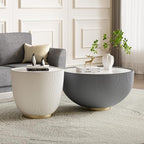 SSLine Bowl-Shape Coffee Table Modern Sintered Stone Top Coffee Table in Grey - Image 7