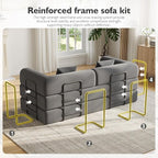 79in Convertible Sofa Bed, Corduroy Boneless Couch Bed, Futon Sleeper Sofa Pull - Image 7