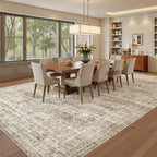 Soalmost 7x10 Area Rug for Living Room Washable Rugs Non-Slip Brown | Low-Pile - Image 4