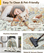 RELEANY Washable Area Rug, Runner 2'x8', Water Repellent, Pet Friendly - Image 4