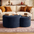 BSHOMGI Nesting Coffee Table Set of 2, Corduroy Ottoman Soft Foot Rest Movable by BSHOMGI