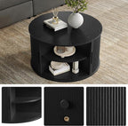 LINSY HOME Round Coffee Table, 31.5" Drum Coffee Table - Image 6