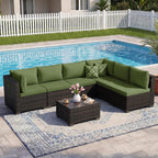CHABATREE 7pcs Outdoor Patio Furniture Sets, Rattan Conversation Sectional Set by Unknown