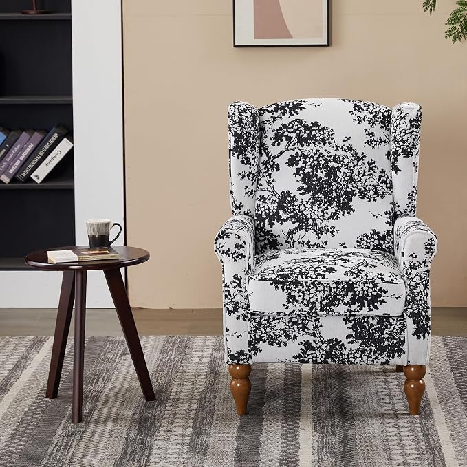 Upholster Accent Armchair & Side Table 2-Piece Set, Chenille Vintage Style - Image 2