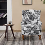 Upholster Accent Armchair & Side Table 2-Piece Set, Chenille Vintage Style - Image 2