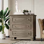 IDEALHOUSE 3 Drawer Dresser, Wooden Storage Chest of Drawers - Image 3