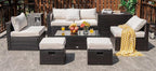 Tangkula 8 Piece Patio Furniture Set, Patiojoy Outdoor Space Saving PE Rattan - Image 2