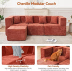 MONVANE 103'' Modular Sectional Sofa, Cloud Sectional Couch - Image 6