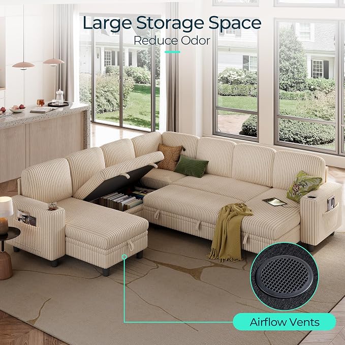LINSY HOME Sectional Sleeper Sofa - Image 4
