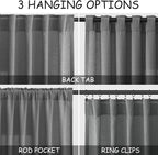 Extra Long Dark Grey Linen Curtains 120 Inches - Image 2
