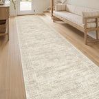 Soalmost Hallway Runner Rug 2'6" x 12' Washable Long Kitchen Rugs Beige | - Image 3