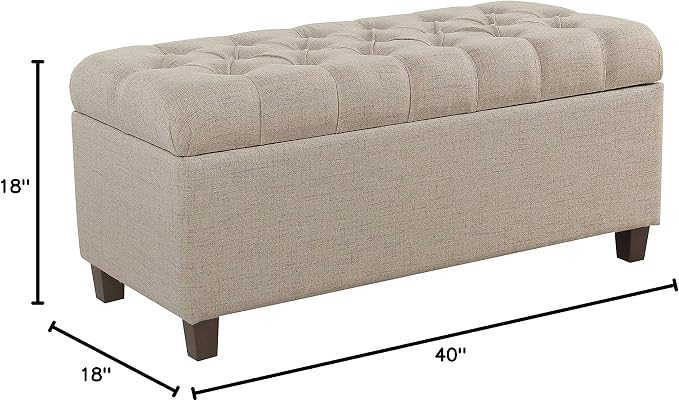 Homepop Home Decor | Tufted Ainsley Button Storage Ottoman Bench - Image 12