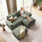 LINSY HOME 90" Modular Cloud Love Seat Sofa, Corduroy Soft Sectional Couch - Image 7