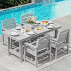 SERWALL Patio Dining Chair Set of 2, Light Gray - Image 3