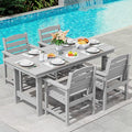 SERWALL Patio Dining Table Sets 5-Piece, Outdoor HDPE Dining Furniture Set by SERWALL