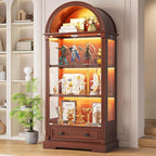 Dystler Curio Cabinet with Glass Doors, 4-Tier Display Case by CraftYourIdealHomeLife