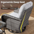 ovios 3-Piece Patio Furniture Set, Outdoor Wicker Sofa - Image 6