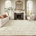Soalmost 9x12 Area Rugs for Living Room Washable Rug Non-Slip Beige/Brown | by Soalmost