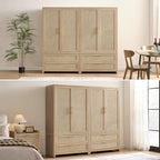 SICOTAS Armoire Wardrobe Closet, Larger Rattan Armoires Wardrobe Cabinet - Image 11