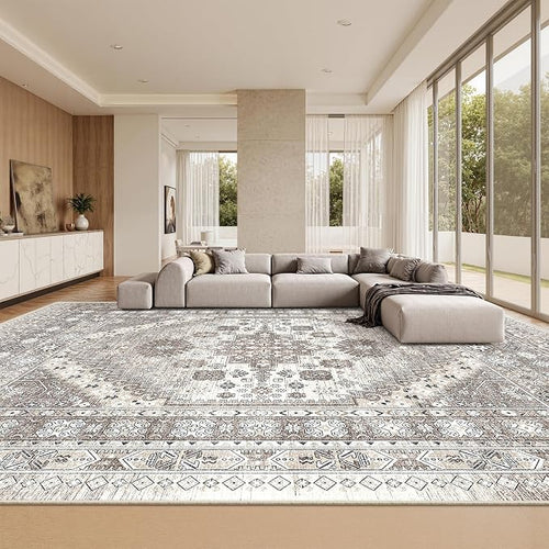 10x14 Area Rugs for Living Room, Large Washable Rug, Dining Room, Low Pile by Zesthome