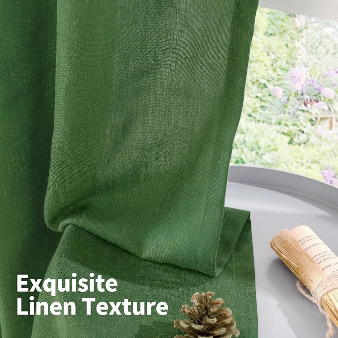 YoungsTex Forest Green Linen Curtains 80 Inches Long - Image 8