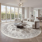 9ft Round Rug, Large Circle Rug by Zesthome
