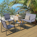 Tangkula 4 Pieces Patio Furniture Set, Outdoor Conversation Set by TANGKULA